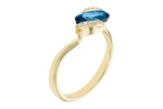 Allison Kaufman London Blue Topaz & Diamond Ring in 14K Yellow Gold, 1.44 ctw, alternate view
