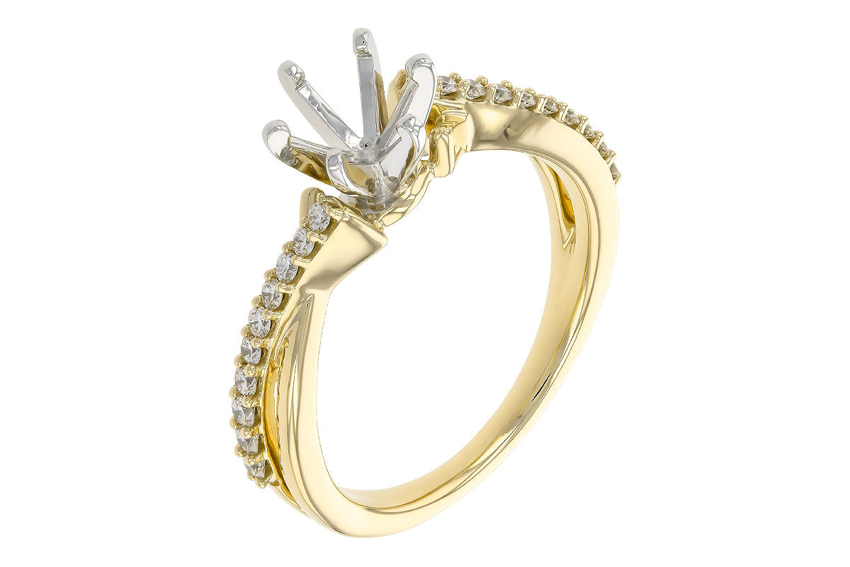 Allison Kaufman Diamond Engagement Ring Semi-Mount in 14K Yellow Gold, 0.24 ctw (L7866), alternate view