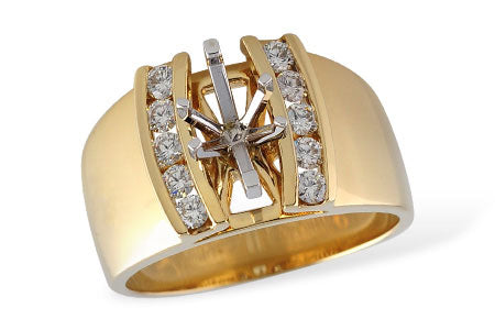 Allison Kaufman Diamond Engagement Ring Semi-Mount in 14K Yellow Gold, 0.37 ctw (L7048)