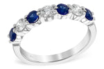 Allison Kaufman Sapphire & Diamond Wedding Band in 14K White Gold, 1.00 ctw (WR123-1)