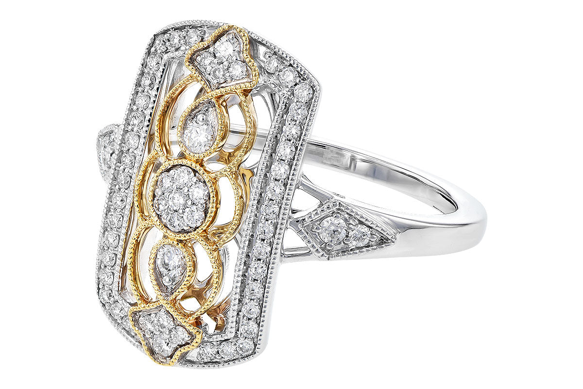 Allison Kaufman Diamond Ring in 14K Yellow & White Gold, 0.31 ctw, alternate view
