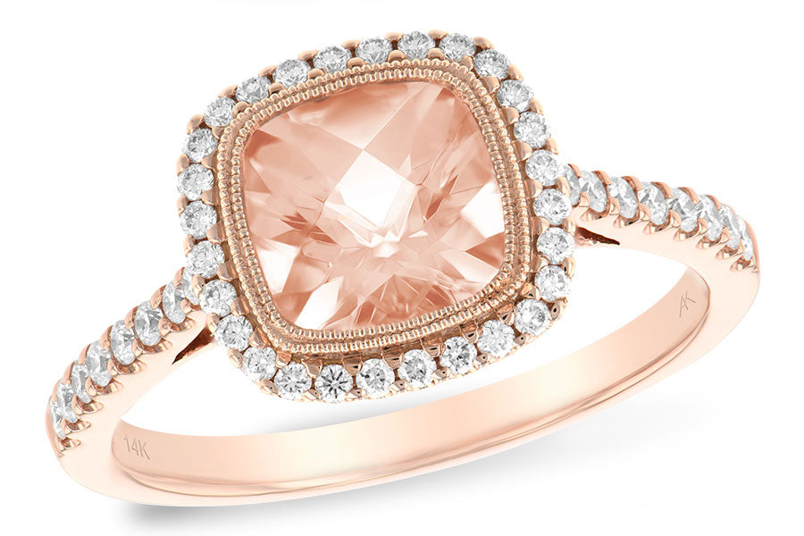 Allison Kaufman Morganite & Diamond Ring in 14K Rose Gold, 1.65 ctw
