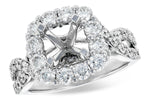 Allison Kaufman Diamond Engagement Ring Semi-Mount in 14K White Gold, 1.50 ctw