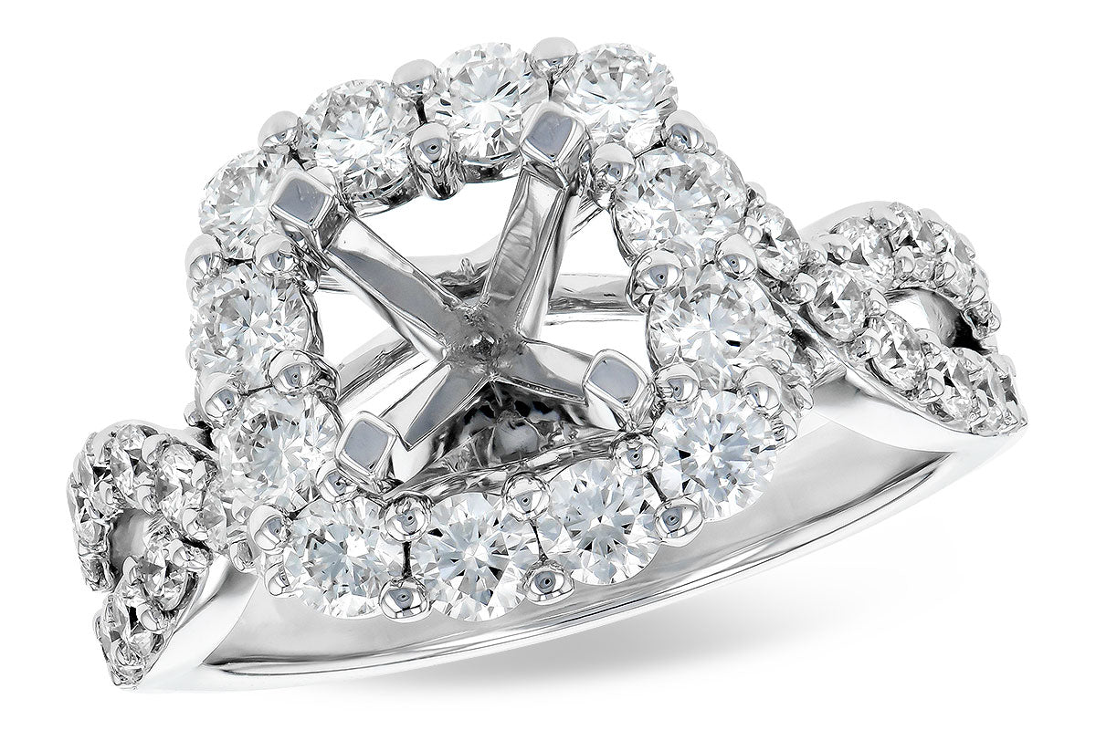 Allison Kaufman Diamond Engagement Ring Semi-Mount in 14K White Gold, 1.50 ctw
