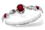 Allison Kaufman Ruby & Diamond Ring in 14K White Gold, 0.31 ctw