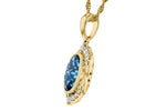 Allison Kaufman London Blue Topaz & Diamond Necklace in 14K Yellow Gold, 2.10 ctw, alternate view