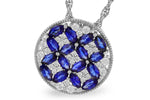 Allison Kaufman Sapphire & Diamond Necklace in 14K White Gold, 1.95 ctw