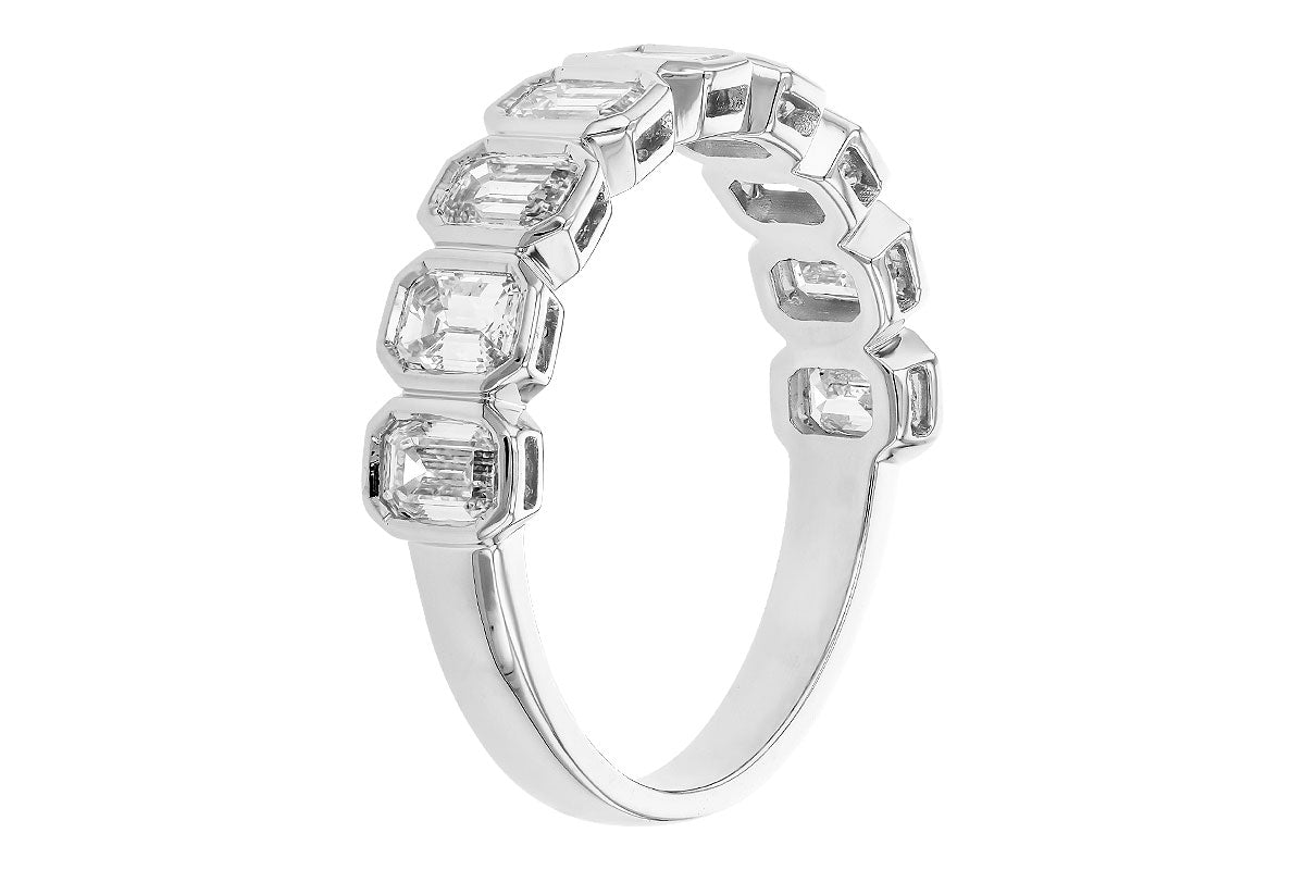 Allison Kaufman Fancy-Cut Diamond Wedding Band in 14K White Gold, 1.35 ctw, alternate view