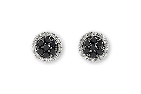 Allison Kaufman Black Diamond Earrings in 14K White Gold, 0.72 ctw
