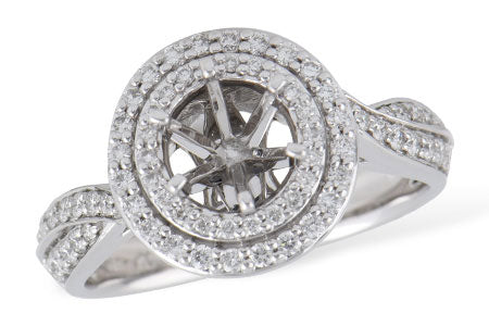 Allison Kaufman Diamond Engagement Ring Semi-Mount in 14K White Gold, 0.50 ctw (L7609)
