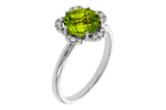 Allison Kaufman Peridot & Diamond Ring in 14K White Gold, 2.28 ctw, alternate view