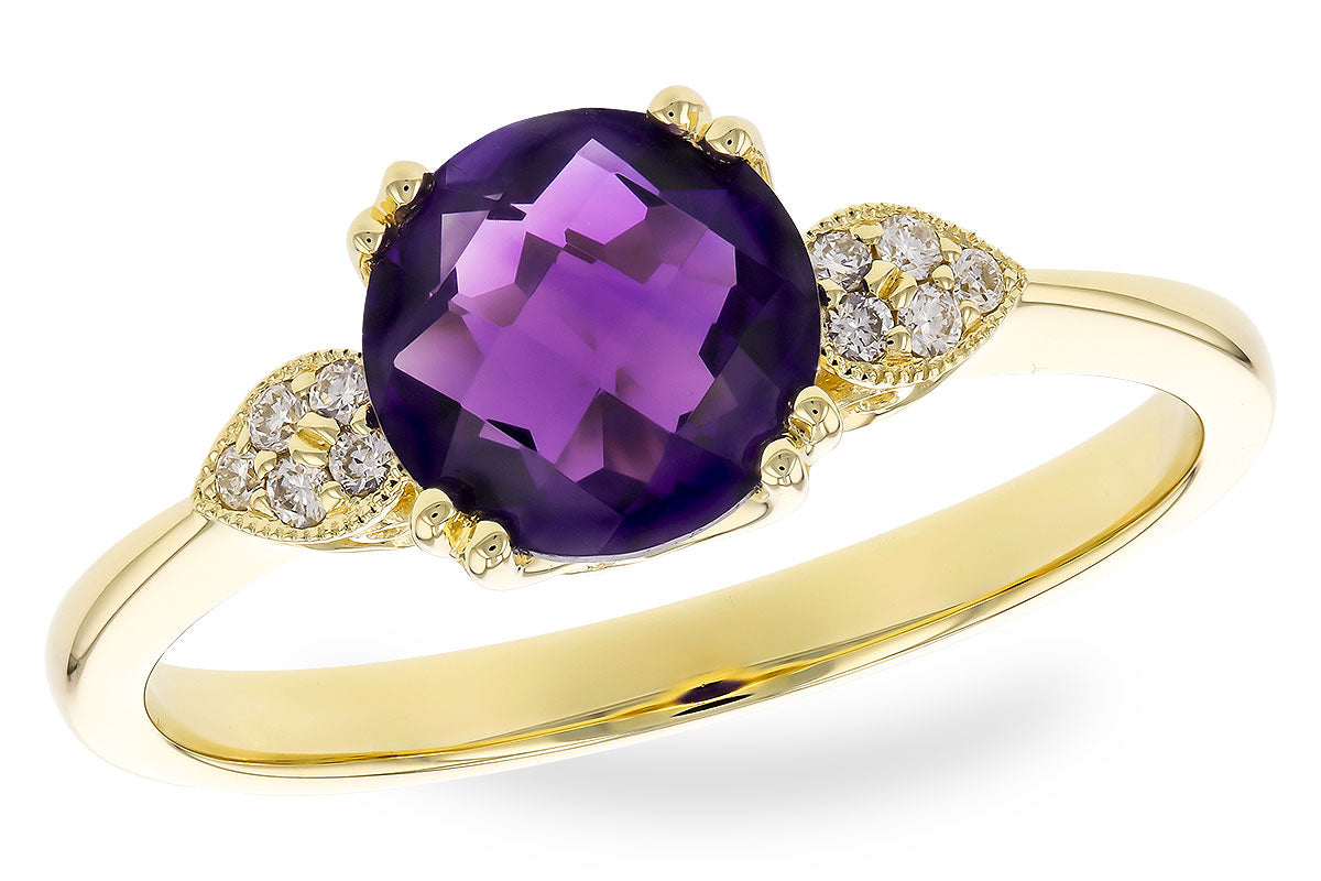 Allison Kaufman Amethyst & Diamond Ring in 14K Yellow Gold, 1.15 ctw