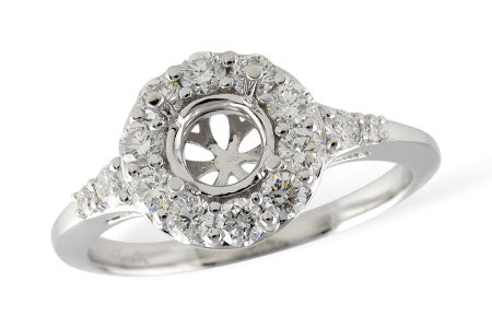 Allison Kaufman Diamond Engagement Ring Semi-Mount in 14K White Gold, 0.60 ctw