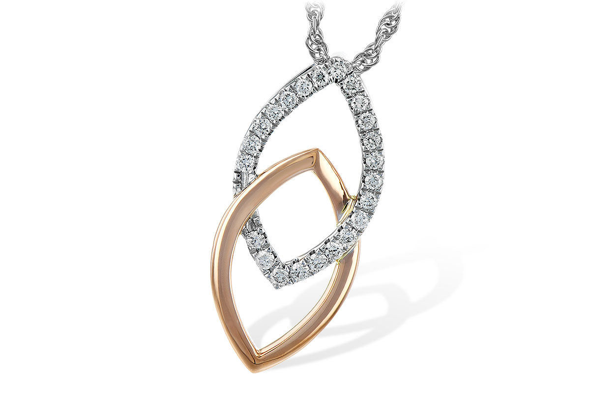 Allison Kaufman Diamond Necklace in 14K Yellow & White Gold, 0.20 ctw (N8065)