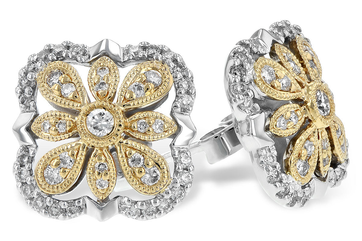 Allison Kaufman Diamond Earrings in 14K Two-Tone Gold, 0.40 ctw