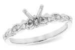 Allison Kaufman Diamond Engagement Ring Semi-Mount in 14K White Gold, 0.08 ctw (L7837)