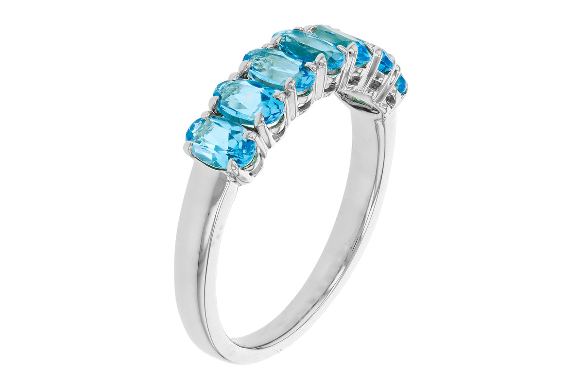 Allison Kaufman Blue Topaz Ring in 14K White Gold, 1.72 ctw, alternate view
