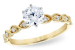 Allison Kaufman Diamond Engagement Ring Semi-Mount in 14K Yellow Gold, 0.11 ctw (L7742)