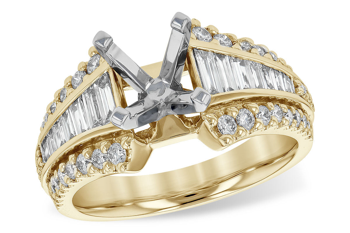 Allison Kaufman Diamond Engagement Ring Semi-Mount in 14K Yellow Gold, 0.95 ctw