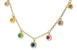 Allison Kaufman Multi-Gemstone Necklace in 14K Yellow Gold, 0.90 ctw, alternate view