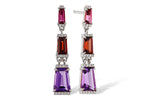 Allison Kaufman Multi-Gemstone & Diamond Earrings in 14K White Gold, 2.05 ctw