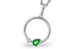 Allison Kaufman Emerald & Diamond Necklace in 14K White Gold, 0.22 ctw