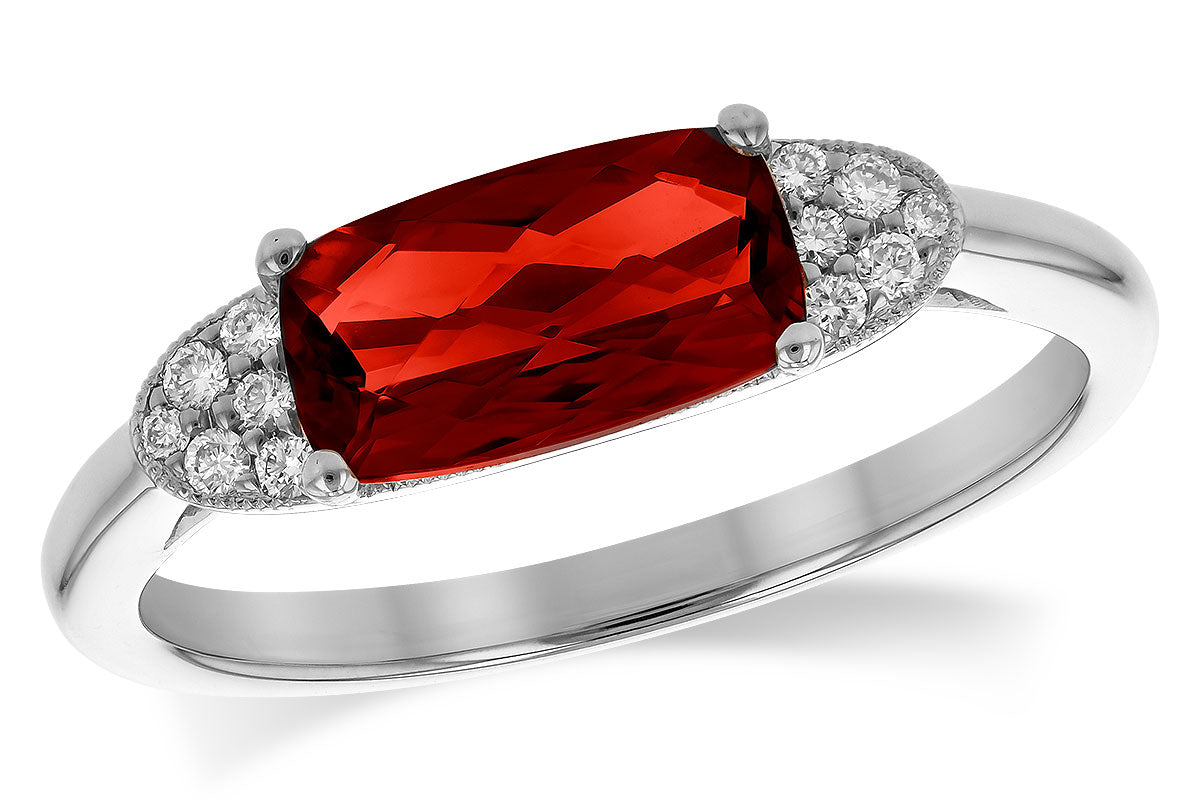 Allison Kaufman Garnet & Diamond Ring in 14K White Gold, 1.73 ctw