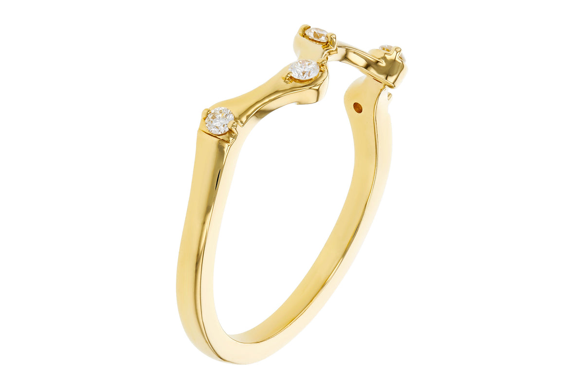 Allison Kaufman Diamond Wedding Band in 14K Yellow Gold, 0.10 ctw, alternate view