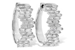 Allison Kaufman Baguette Diamond Earrings in 14K White Gold, 0.70 ctw