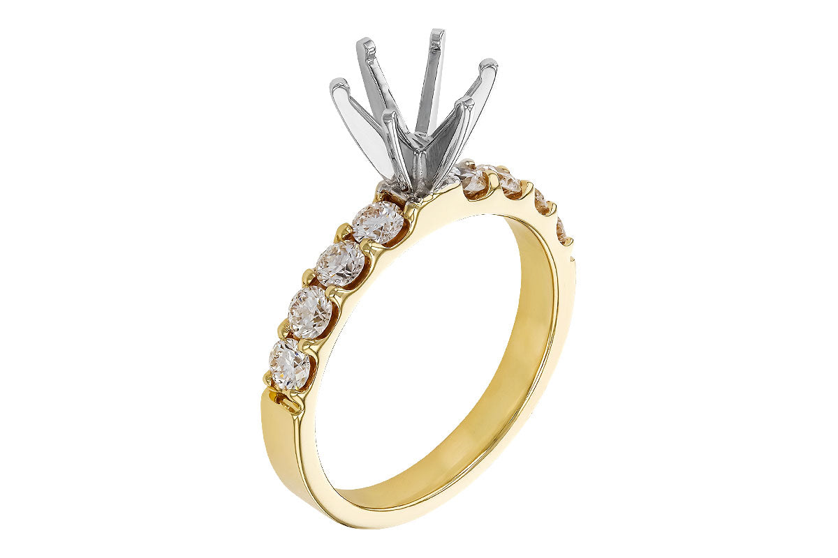 Allison Kaufman Diamond Engagement Ring Semi-Mount in 14K Yellow Gold, 0.75 ctw (L7876), alternate view
