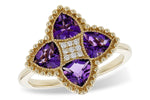 Allison Kaufman Amethyst & Diamond Ring in 14K Yellow Gold, 1.32 ctw (D6042)