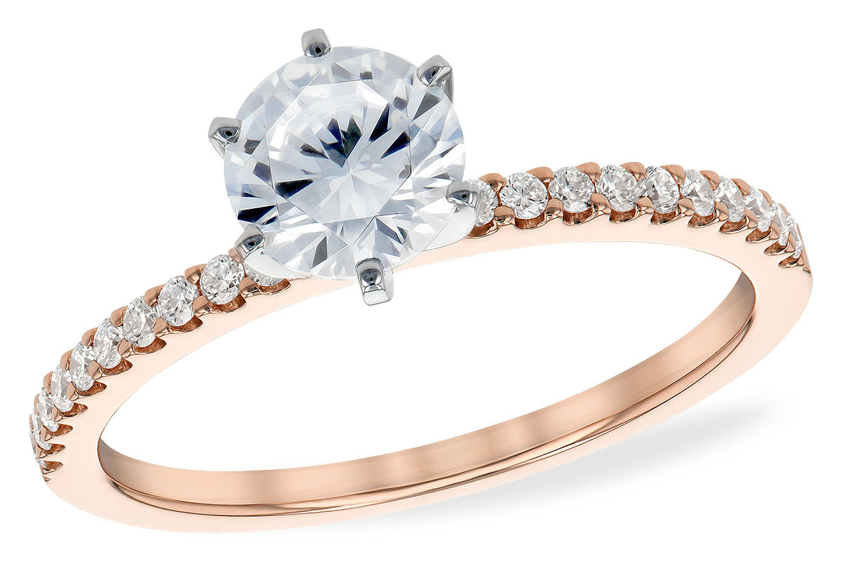 Allison Kaufman Diamond Engagement Ring Semi-Mount in 14K Rose Gold, 0.16 ctw (L7615)