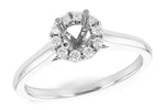 Allison Kaufman Diamond Engagement Ring Semi-Mount in 14K White Gold, 0.16 ctw (LR113-16)