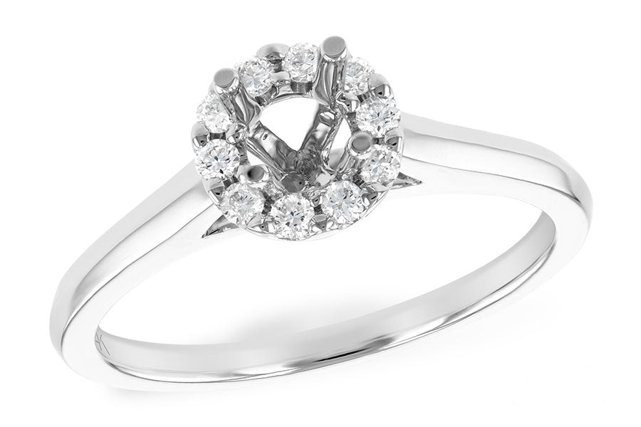 Allison Kaufman Diamond Engagement Ring Semi-Mount in 14K White Gold, 0.16 ctw (LR113-16)