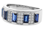 Allison Kaufman Sapphire & Diamond Wedding Band in 14K White Gold, 1.72 ctw, alternate view