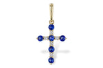 Allison Kaufman Sapphire & Diamond Pendant in 14K Yellow Gold, 0.42 ctw