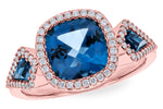 Allison Kaufman London Blue Topaz & Diamond Ring in 14K Rose Gold, 2.72 ctw