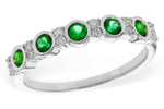 Allison Kaufman Emerald & Diamond Wedding Band in 14K White Gold, 0.40 ctw