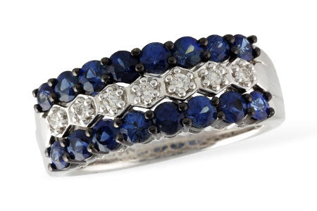 Allison Kaufman Sapphire & Diamond Wedding Band in 14K White Gold, 1.32 ctw