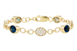 Allison Kaufman London Blue Topaz & Diamond Bracelet in 14K Yellow Gold, 6.00 ctw