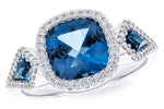 Allison Kaufman London Blue Topaz & Diamond Ring in 14K White Gold, 2.72 ctw