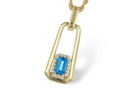 Allison Kaufman Blue Topaz & Diamond Necklace in 14K Yellow Gold, 0.40 ctw