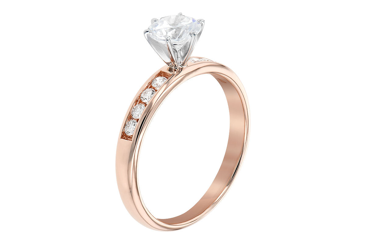 Allison Kaufman Diamond Engagement Ring Semi-Mount in 14K Rose Gold, 0.20 ctw (LR111-20), alternate view