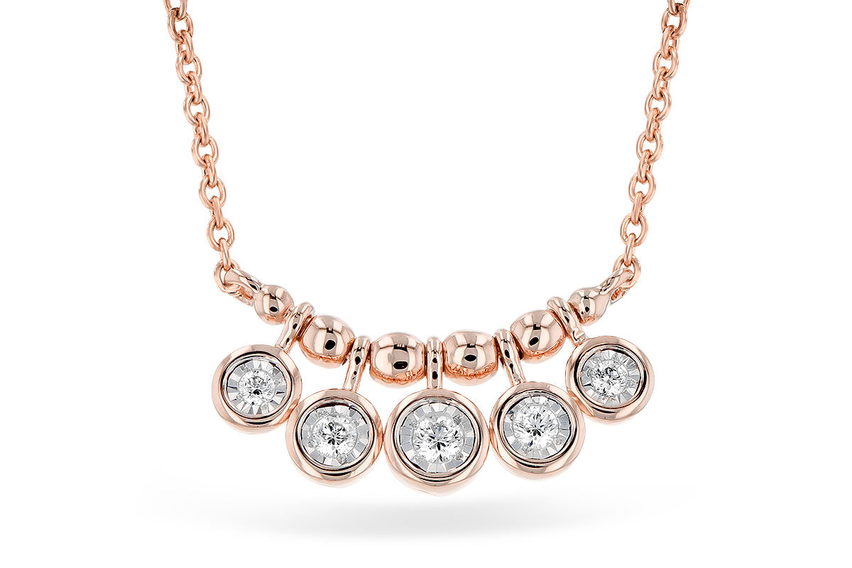 Allison Kaufman Diamond Necklace in 14K Rose Gold, 0.09 ctw