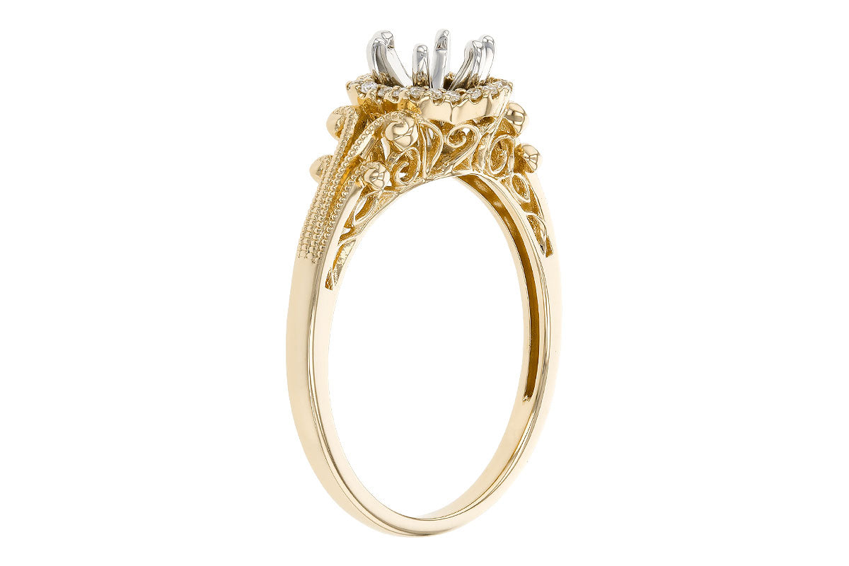 Allison Kaufman Diamond Engagement Ring Semi-Mount in 14K Yellow Gold, 0.08 ctw (L7865), alternate view