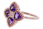 Allison Kaufman Amethyst & Diamond Ring in 14K Rose Gold, 1.32 ctw (D6042), alternate view