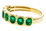 Allison Kaufman Emerald & Diamond Wedding Band in 14K Yellow Gold, 1.22 ctw, alternate view