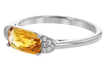 Allison Kaufman Citrine & Diamond Ring in 14K White Gold, 1.18 ctw, alternate view