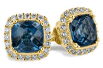 Allison Kaufman London Blue Topaz & Diamond Earrings in 14K Yellow Gold, 2.40 ctw