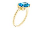 Allison Kaufman Blue Topaz & Diamond Ring in 14K Yellow Gold, 2.92 ctw, alternate view